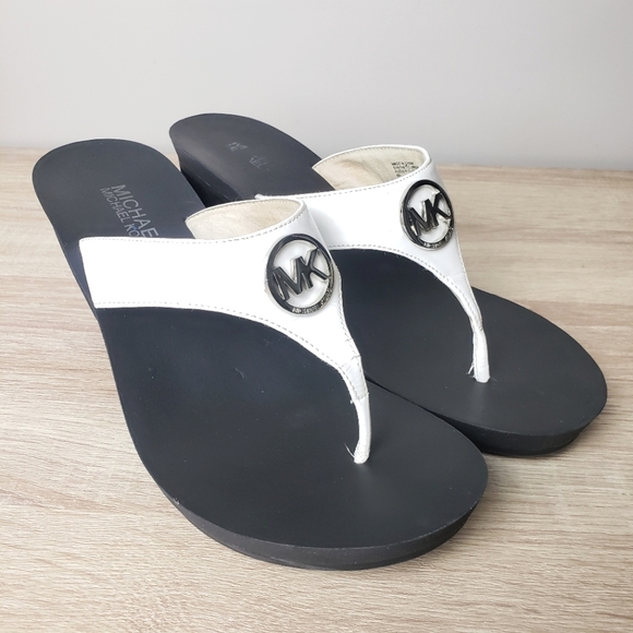 Michael Kors White Wedge Sandals size 9
